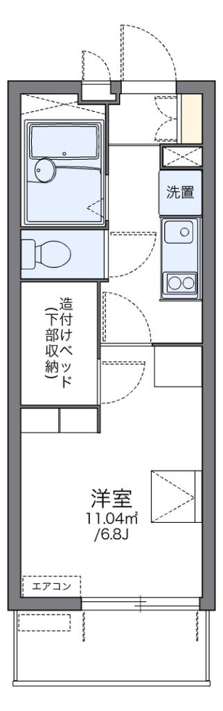 レオパレスポートサイド弁天(1K/2階)の間取り写真