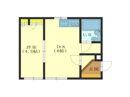 めぞんぶらんしゅ(1DK/2階)の間取り写真