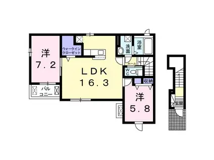 サンシャイン・S(2LDK/2階)の間取り写真