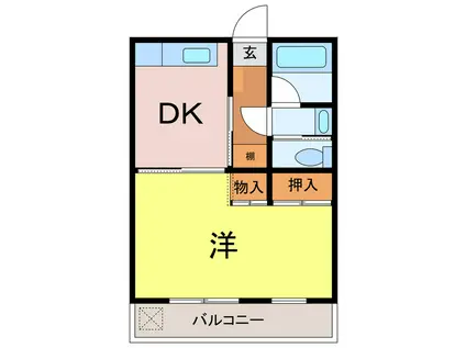 野田ビル(1DK/4階)の間取り写真