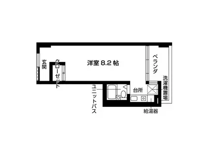 ドムス柿木II(1K/2階)の間取り写真