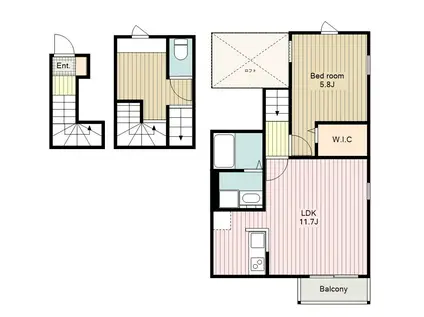 ウェアハウス昭島(1SLDK/2階)の間取り写真