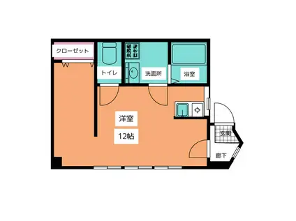 CHERRY ROCK BD(ワンルーム/3階)の間取り写真