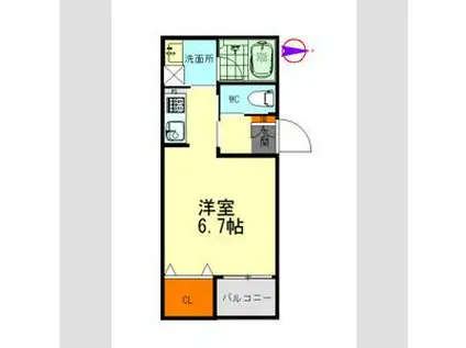 ヴァンベール岡崎(1K/3階)の間取り写真