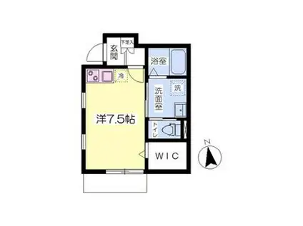 ア ヴォートル サンテA(ワンルーム/1階)の間取り写真