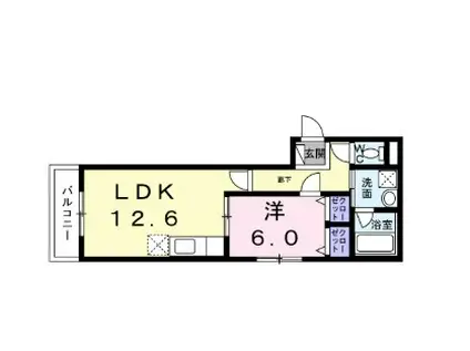 ヴィレッジ キール(1LDK/1階)の間取り写真