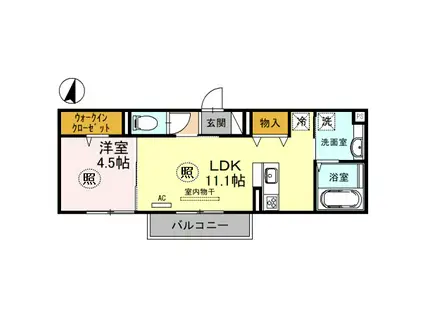 メゾン エトワール B棟(1LDK/3階)の間取り写真