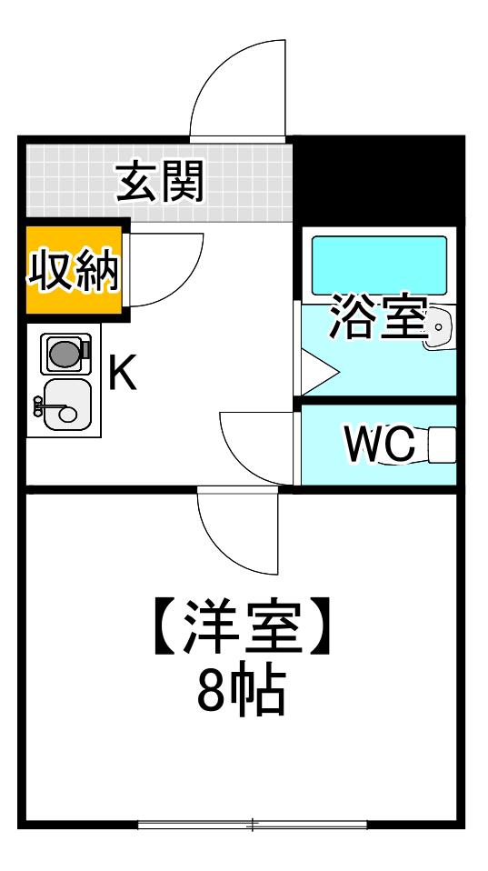 シャンテ後楽園(1K/2階)の間取り写真
