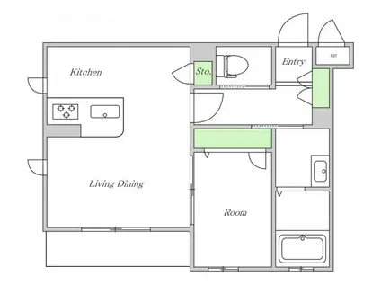 シャルル・オー(1LDK/3階)の間取り写真