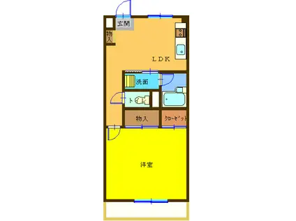 メゾン・パーラミー(1LDK/2階)の間取り写真