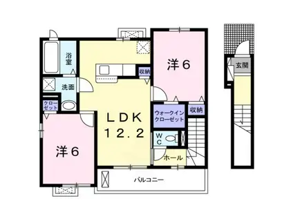 ボヌール(2LDK/2階)の間取り写真