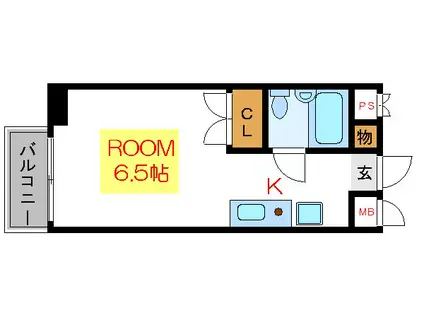 シャンブル亀戸(ワンルーム/9階)の間取り写真