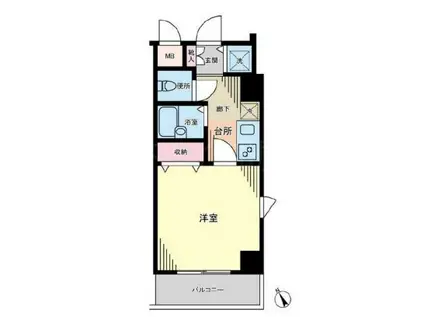 トーシンフェニックス新宿余丁町(1K/7階)の間取り写真