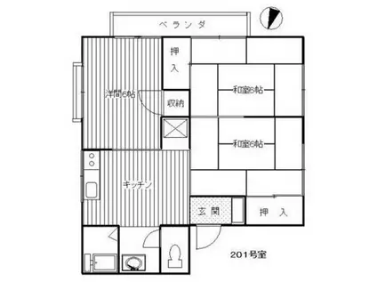 セジュールU(3DK/2階)の間取り写真