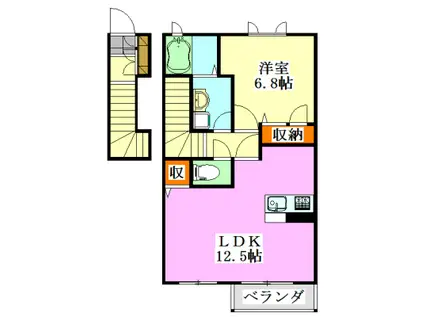 イゾーラ(1LDK/2階)の間取り写真