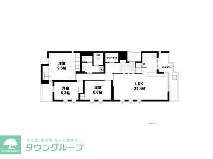 ROCK HAVEN(3LDK/3階)の間取り写真