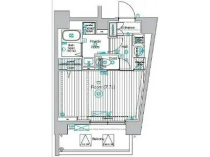 フェルクルールプレスト千住関屋(1K/7階)の間取り写真