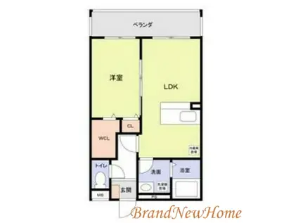 プレミアムスイート狭山駅前(1LDK/2階)の間取り写真