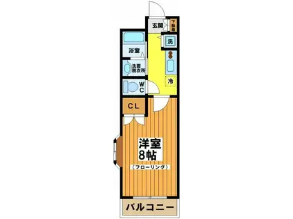 ヒルズ小林(1K/3階)の間取り写真