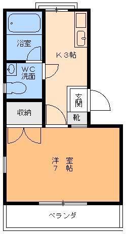 ジュネハイム緑町(1K/1階)の間取り写真