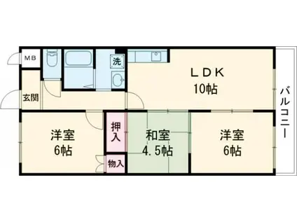 グランデ東香里I(3LDK/3階)の間取り写真