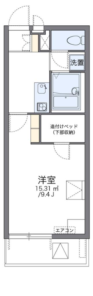 レオパレス太子堂(1K/4階)の間取り写真