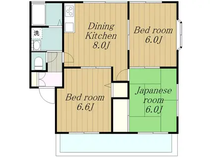 セジュールⅠ(3DK/2階)の間取り写真