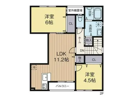 HALE OHANA A棟(2LDK/2階)の間取り写真