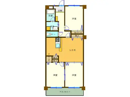 パルティール(3LDK/2階)の間取り写真