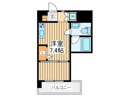 アプレパークス百合ヶ丘(ワンルーム/5階)の間取り写真