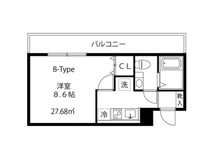 LOCS SHINYURIGAOKA(1K/1階)の間取り写真