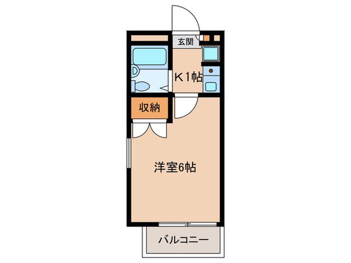 RX豊田(1K/2階)の間取り写真