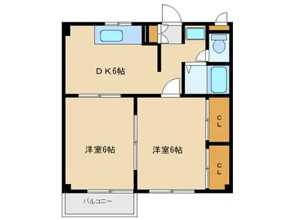 エステートピア野川(2DK/2階)の間取り写真