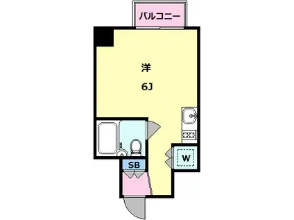 東急ドエルアルス三軒茶屋(ワンルーム/4階)の間取り写真