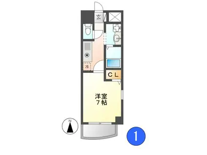 ワピタ名駅(1K/6階)の間取り写真