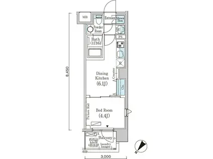 フルハウス赤羽(1DK/7階)の間取り写真