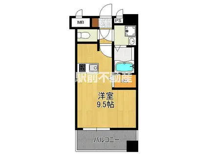 エンクレスト天神南PURE(ワンルーム/10階)の間取り写真