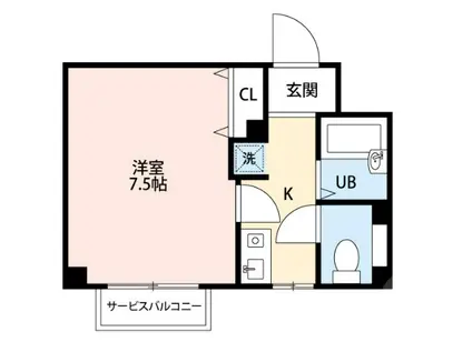 クオレ千里山(ワンルーム/4階)の間取り写真