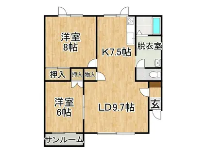 コーポ宝来A館(2LDK/1階)の間取り写真