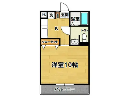 パレス天久保(1K/4階)の間取り写真