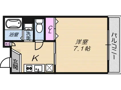 リバーライズ本町(1K/3階)の間取り写真