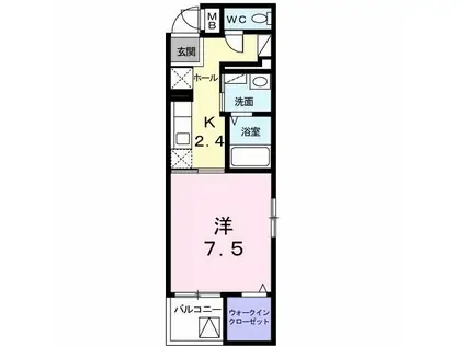 アプローズ宝栄(1K/3階)の間取り写真