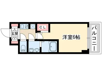 エムレジデンス新大阪ガーデン(1K/8階)の間取り写真