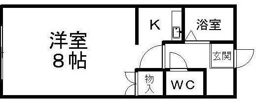 メゾン福住(1K/1階)の間取り写真