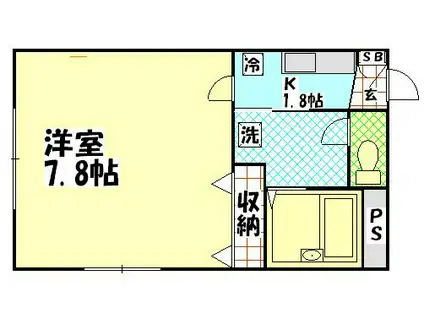 メゾンFUJI(1K/2階)の間取り写真
