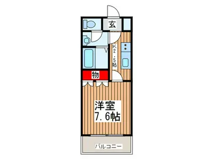 エルシオンII(1K/2階)の間取り写真