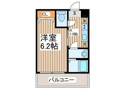 アザーレ・パッシオ中央林間(1K/3階)の間取り写真