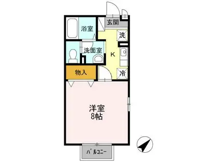 エクセル三城(1K/2階)の間取り写真