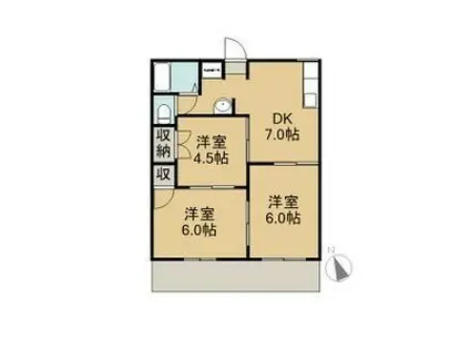 ハイツTYM(3DK/2階)の間取り写真