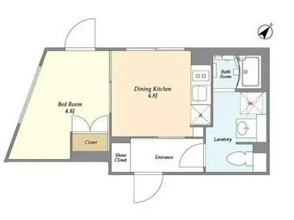 リビオメゾン都立大学(1DK/4階)の間取り写真